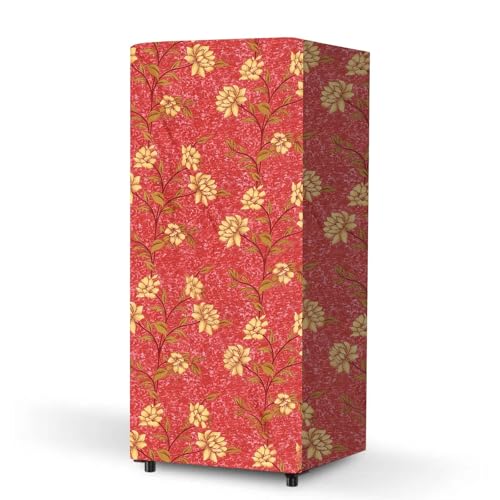 Image of Durable Fridge Cover Single Door 180 to 220 Litre Easy to Clean Dustproof and Waterproof Printed Refrigerator Cover 150x60 cm