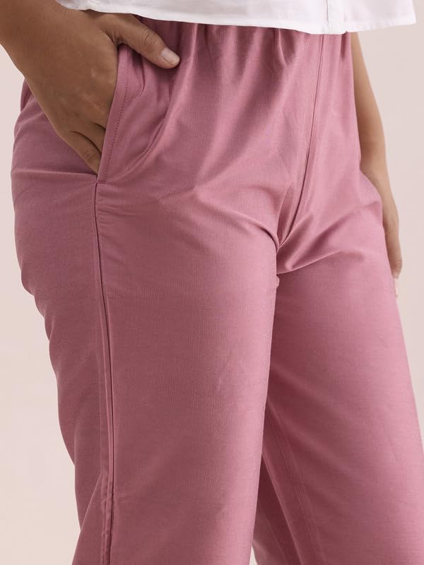 Image of GO COLORS Modal Spandex Metallic Pants Festive Full Length for Women| Lightweight, Mid Rise, Side Pockets