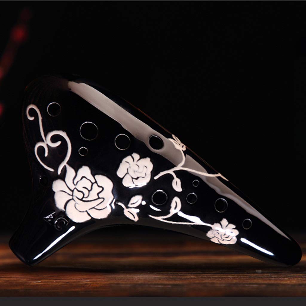 ocarina, Strumento flauto contralto in Do a 12 fori, opera d'arte, custodia in tessuto + bastoncino for la pulizia + protezione for il bocchino