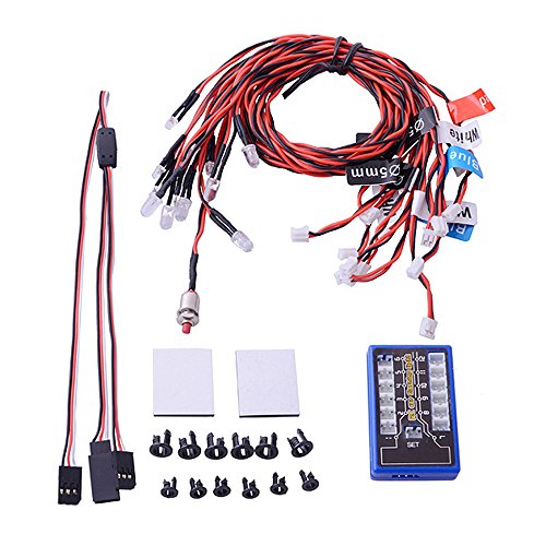 Globact Rc Car Headlights Taillight Rc Truck Led Lights Flashing Light Lamp 12 LED 5 Operation Modes...