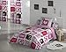 NATURALS Juego De Funda Nórdica COC COC Rosa/Blanco Cama 105 (180 x 220 cm + 45 x 120 cm)