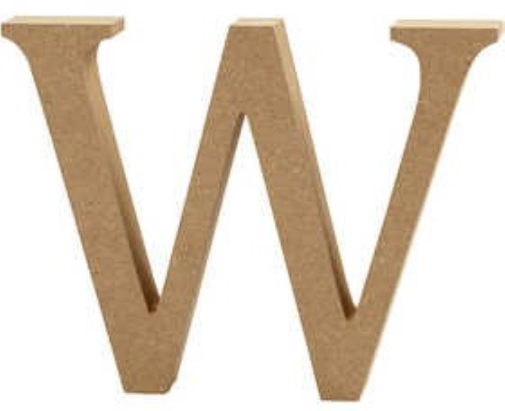 13cm Large Wooden MDF Letter Shape to Decorate - W | Wood Shapes for Crafts — image 1