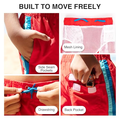 Image of Kanu Surf Boys' Toddler Troy Stripe Swim Trunks