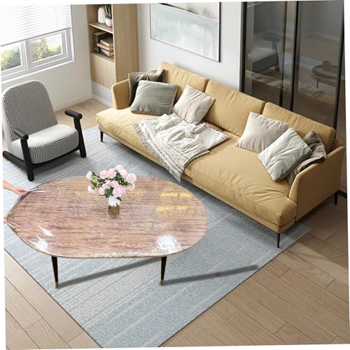 Nappe ajustée ovale transparente pour table de jardin et repas extérieurs