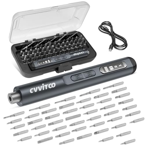 CVVITOO 47 in 1 電動ドライバー トルクデジタルディスプレイ付き ミニ精密ドライバーセット 電子機器 携帯電話 カメラ ノートパソコン用修理ツールキット (トルクあり)