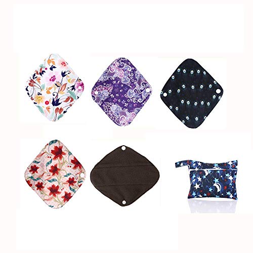 Reusable waterproof bamboo charcoal menstrual pads sets-panty lin…