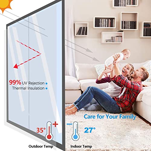 Dudux One Way Window Tint Solar Film Daytime Privacy Reflective Mirror Film Windows Tinting Heat/Uv Blocking And Sun Control Film For Home Skylights Sliding Doors - Blue Silver 24 Inch X 9.84 Feet #TOP2