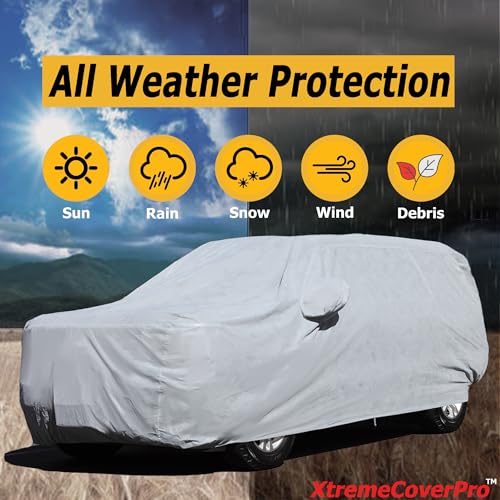 Image of All Weather Waterproof car Cover Good for rain Snow uv Protection dust Escalade ESV Suburban Expedition Yukon XL Excursion Grand Wagoneer Navigator L