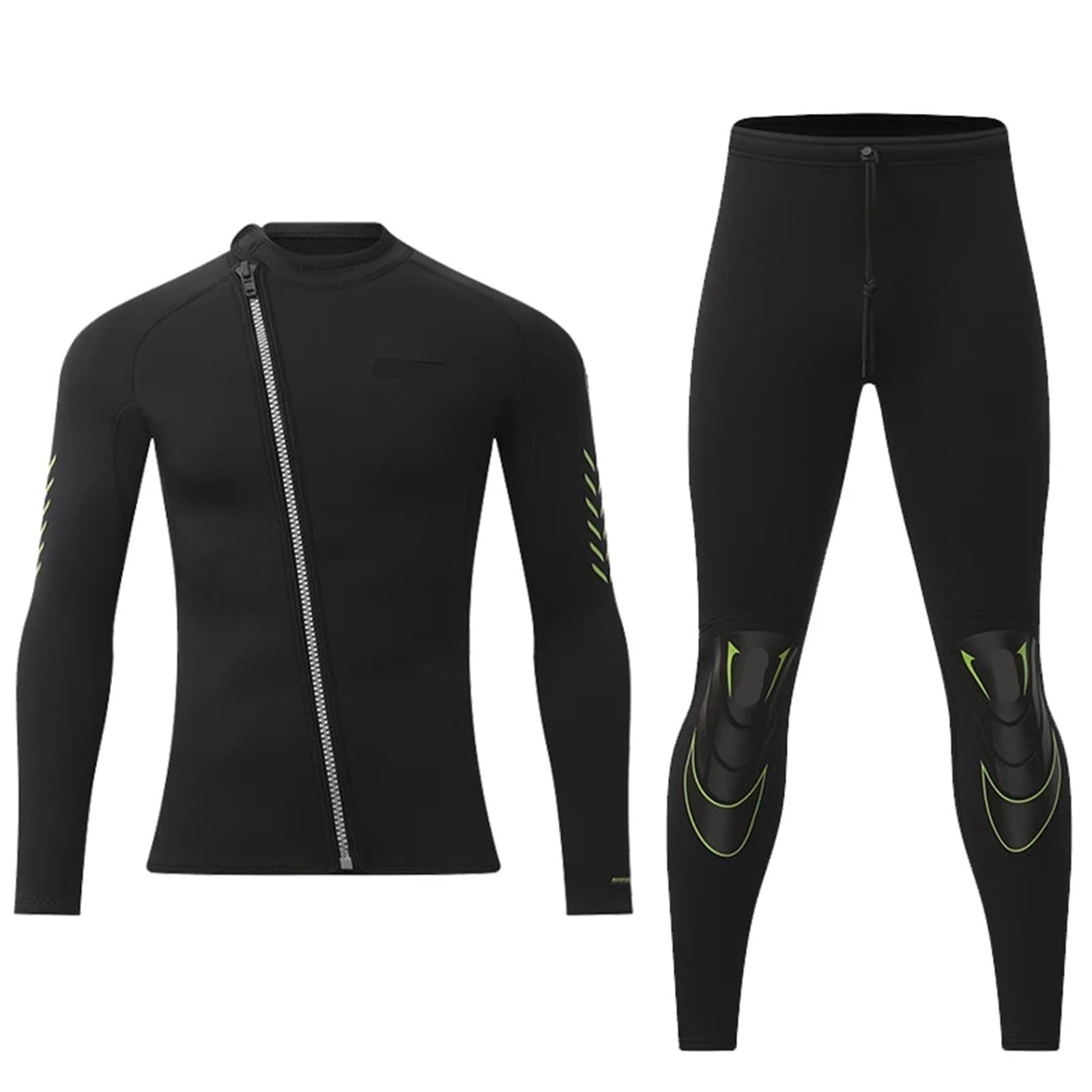Mute Uomo Donna Muta da uomo in neoprene 3,0 mm, muta calda divisa for immersione, giacca con cerniera, pantaloni, costumi bagno