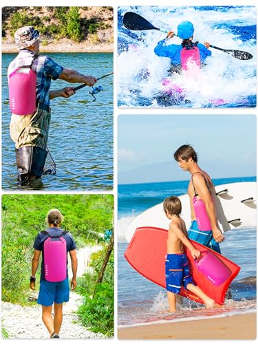 Image of HEETA Waterproof Dry Bag for Women Men, 5L /10L /20L /30L /40L Roll Top Lightweight Dry Storage Bag Backpack with Emergency Whistle for Travel, Kayaking, Boating, Camping, Beach, Cruise Ship Essentials