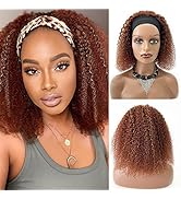 Headband Wig 150% Density Kinky Curly Wave Glueless None Lace Front Wigs Human Hair 14 Inch Brazi...