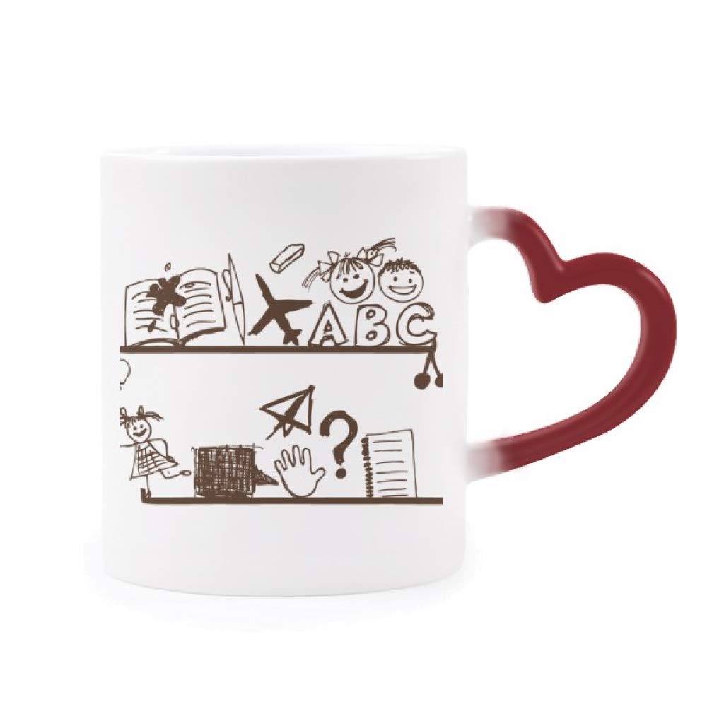 Taza Morphing de niño para regalo infantil taza sensible al calor con estante ilustrado