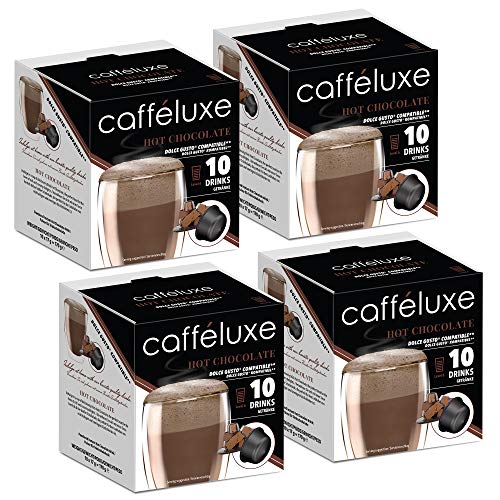 CaffeLuxe Vainas premium de chocolate caliente de una sola porción: vainas compatibles con Dolce Gusto (40 vainas, 40 porciones) Cover