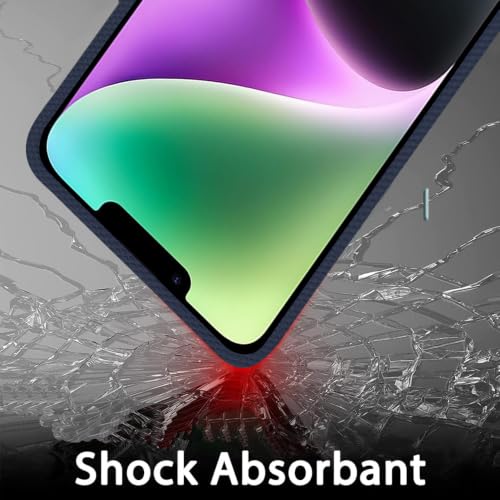 Image of iPhone 14 Case | Frosted Silicone with Metal Ring Camera & Button Protection | Slim & Shockproof | Matte Grip iPhone 14 Cover - Navy Blue
