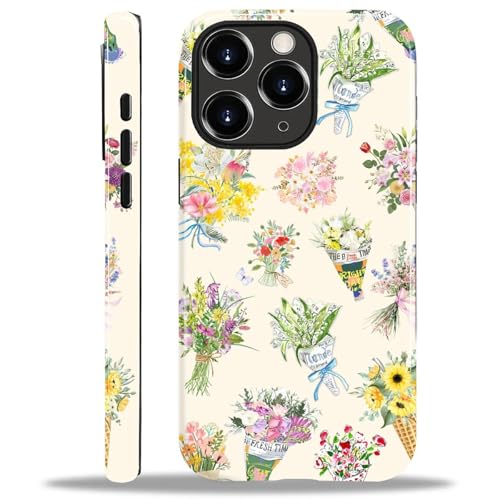 ANLUN STORE Case for iPhone 11 Pro, Hybrid Dual Protection Soft TPU + Hard PC Shockproof Cover Anti-Scratch & Slim Protective for Men Women Case Vintage Watercolor Floral Bouquet 2 Design