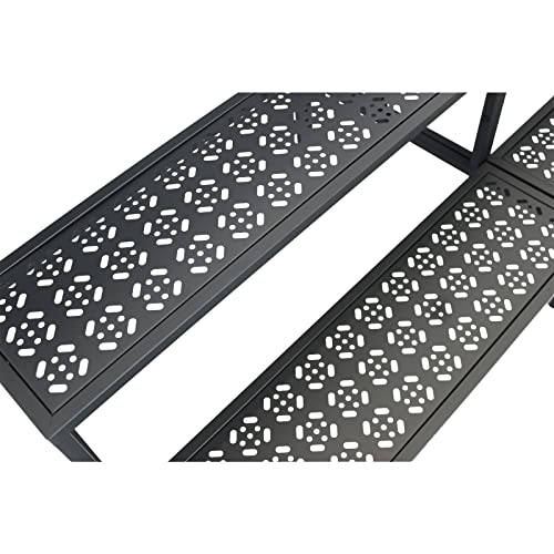 3-Tier Metal Plant Stand Indoor - Tiered Outdoor Plant Holder For Flower Pot Display, Garden Ladder Shelf Flower Step Mofesun (Straight) #TOP2