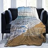 CAPTIVATE HEART Footprints in The Sand Poem,Beach Blanket Soft Blanket Bed Couch Air Conditioning Blanket Throw Flannel Plush,40x50IN.