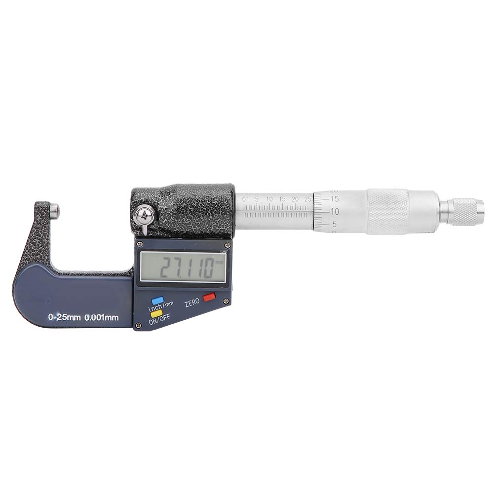 Digitales Mikrometer, Doppelter Runder Kopf, Edelstahl, 0–25 Mm, Präzisionsmesswerkzeug für Ingenieure und Techniker