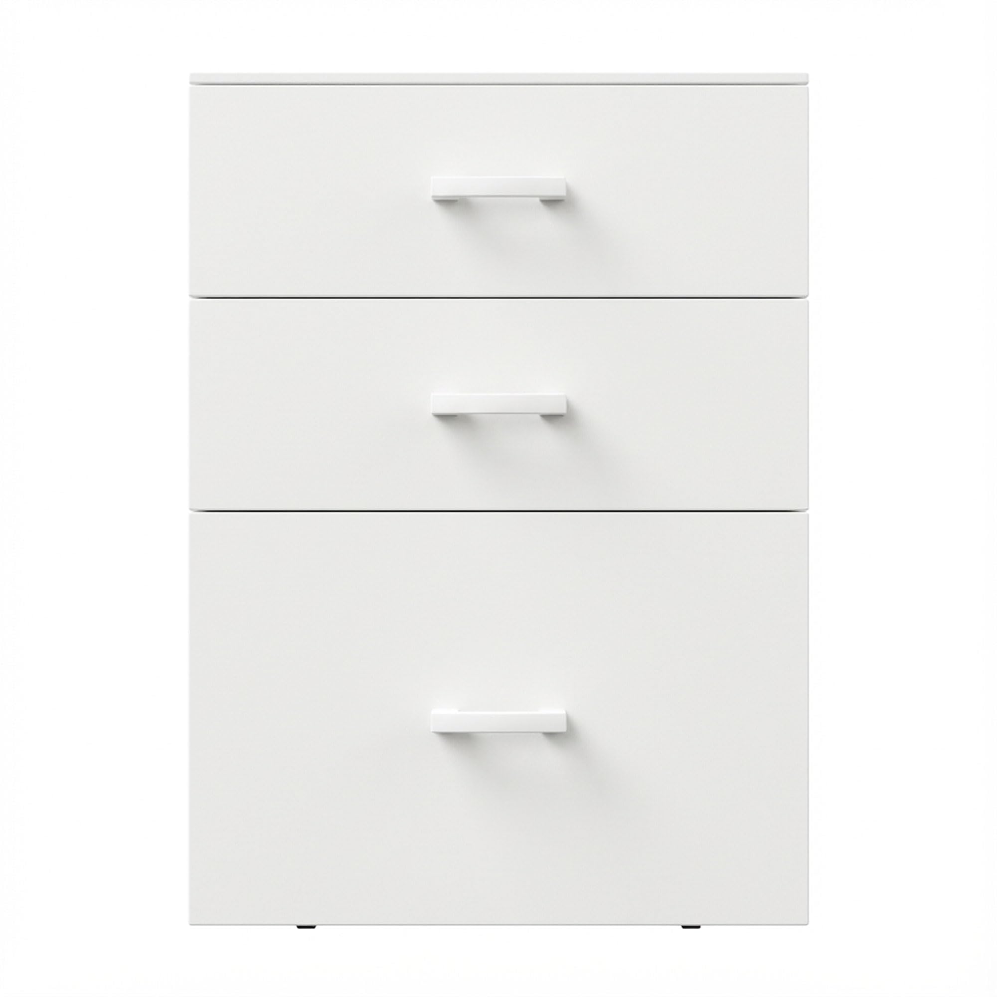 Frankystar Lyra - Cassettiera Porta Stampante 3 Cassetti da Ufficio con Ruote in Legno MDF Bianco