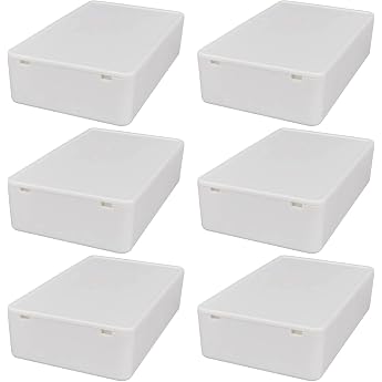 GTIWUNG Pack of 6 Electronic Housing Plastic Junction Box ABS Project Box Electronic Surface-Mounted Box Housing for Small Arduino 100 x 60 x 25 mm Junction Box White