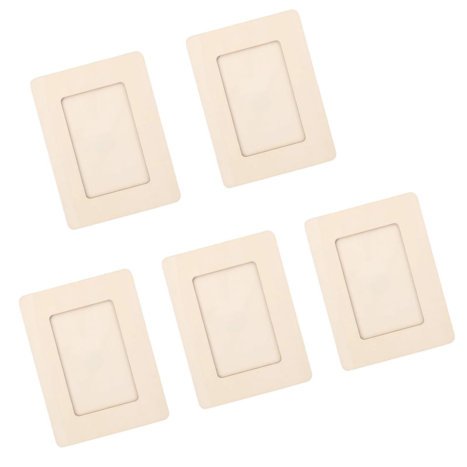 CAZSTYK Of 5 Unfinished Wooden Standing Picture Frame for Crafting Perfect for Kids Art Projects and Home Tabletop Decors Kids Art Wooden Frame