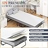 INTERGREAT Folding Bed, 75" x 31"Cot Size Portable Folding Beds for Adults, Metal Foldable Bed on Wheels for Guest, Space Saving Roll Away Beds for Easy Storage
