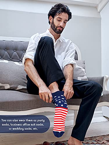 Coume American Flag Socks For Men, 12 Pairs Of Patriotic Crew Socks With Stars And Stripes Dress Socks Fourth Of July Socks (Classic Style) #TOP6