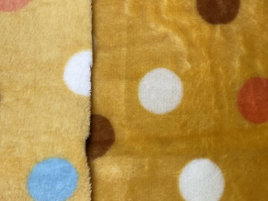 Tissu polaire double face chaud moutarde à pois pour couverture bébé - 3