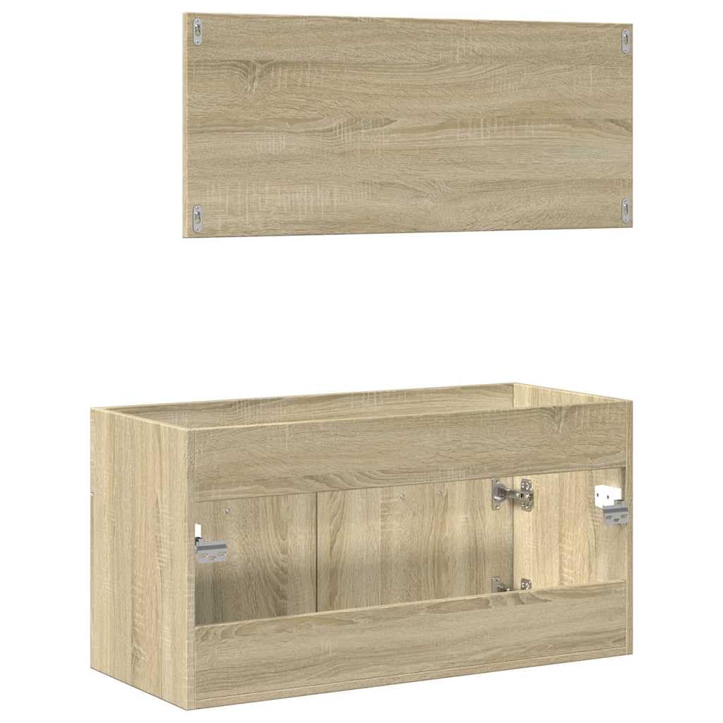 Juego de Muebles de Baño Madera Procesada Sonoma Roble