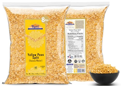 Image of Rani Yellow Peas Split, Dried (Vatana, Matar) 128oz (8lbs) 3.63kg Bulk ~ All Natural | Vegan | Kosher | Gluten Friendly | Product of USA