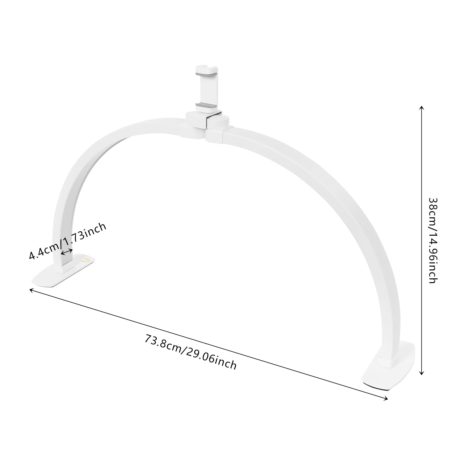 Schönheitslampe, 73.8x38cm Halbmond Lampe für Nagel Schreibtisch, Geführte Nagel Schreibtisch Lampe, Nagel Tech Licht, Wimpernlampe für Schönheitsdienstleistungen wie Make-up, Augenbrauen (Weiß)