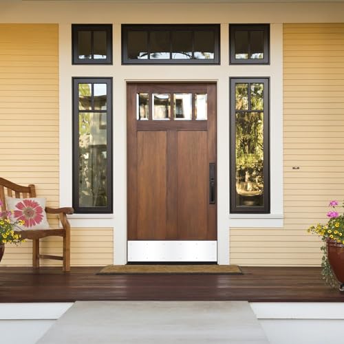Bikykose 2pcs 34×8Inch Aluminum Door Kick Plates for Exterior Doors – Decorative Protection to Prevent Damage from Kicking – Stylish and Durable Door Kick Plate(White) by Bikykose - Used condition - Image 6