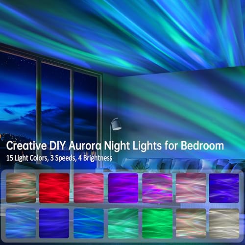 Image of Northern Lights Projector, Galaxy Projector Night Light with Remote Control& Timer Function, Sleep Aid, Aurora Ceiling Projector Light for Bedroom Decor, Christmas Gift for Kids, Adults