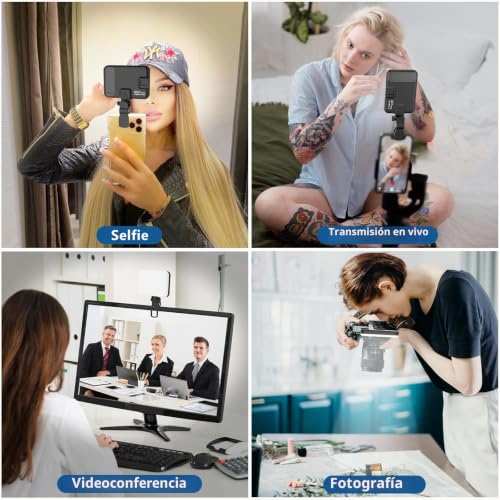 Foco led de selfie con CRI 97+ premium y adaptador de trípode de cámara 5