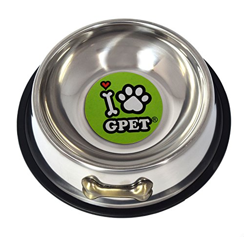 GPET Dog Bowl 32 Oz Stainless Steel Bowls with Anti-Skid Rubber Base for Food or Water Perfect Dish for Dog Puppy Cat… - Image 4