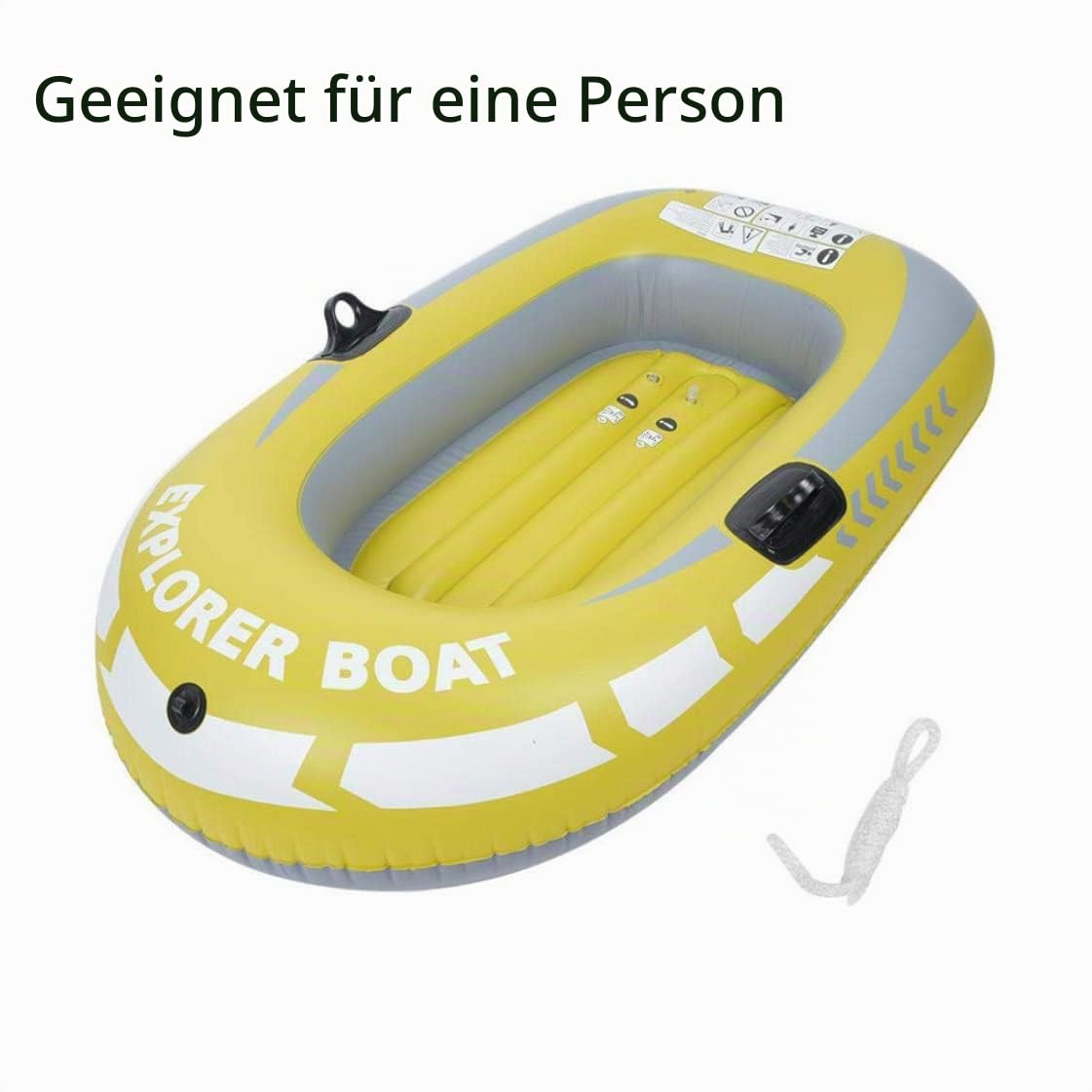 Aufblasbares Boot Schlauchboot-Set Verdickte Ruderboote Für Kinder EIN-Personen-PVC-schlauchboot Zum Bootfahren, Angeln Oder Spielen Auf Seen, Flüssen, Gelb