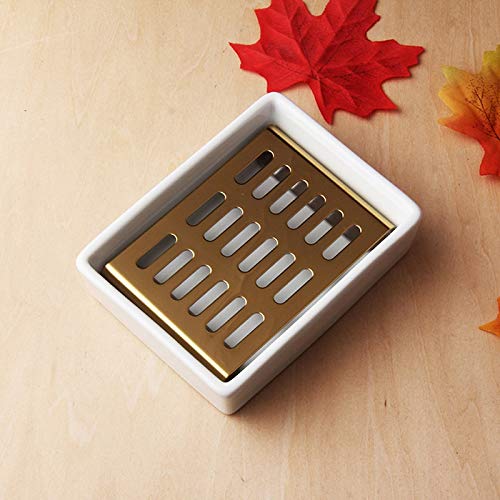 RTHGTFFZ Jabonera Baño El jabonera se Puede Colocar en la Caja de Drenaje de jabonera de Doble Capa de Acero Inoxidable en la Cocina y el Inodoro. (Color : Black)