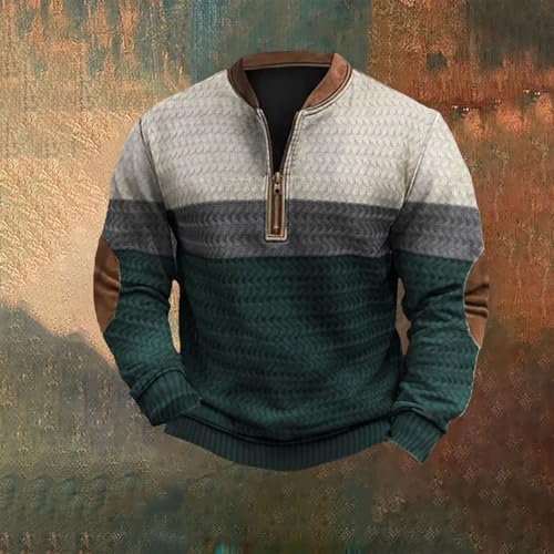 SHAOBGE Jackets for Men Western Aztec Ethnic Print Vintage Top Long Sleeve Shirt Stand Collar Button Down Pullover Coat2