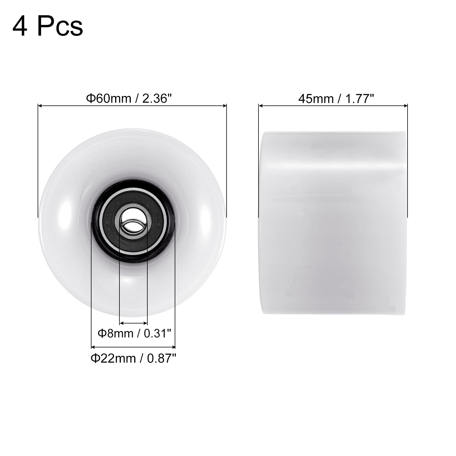 PATIKIL Ruote longboard con cuscinetti ABEC-9, ruote da strada per skateboard, ruota di ricambio Cruiser