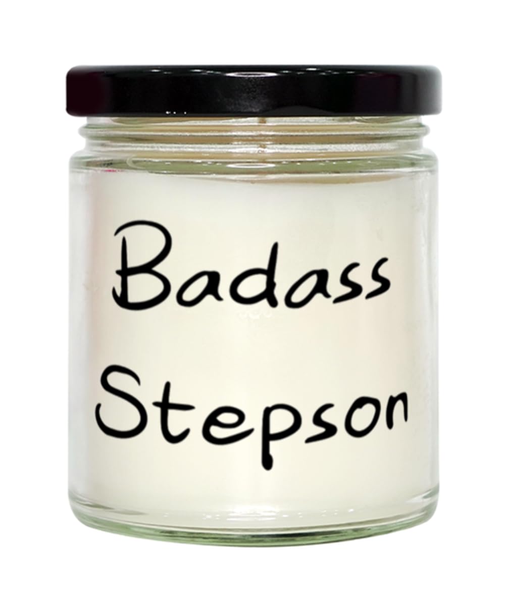 Badass Stepson Scent Candle, Stepson, Cute Gifts for Stepson from Dad