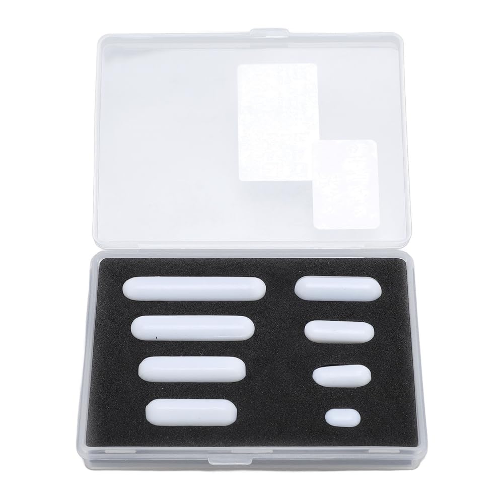 Jnchdghwa White 8Pcs Mixed Size Stir Bar Ptfe Magnetic Stirrer Mixer Stir Bars 10Mm-40Mm Magnetic Stirring Rod