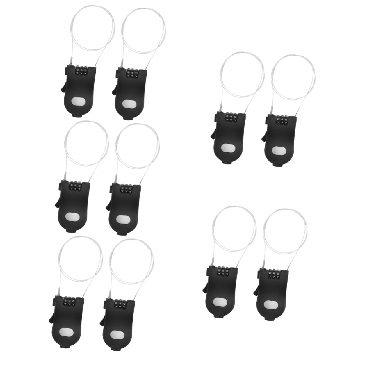 POPETPOP 10pièces Serrure Pour Snowboard Et Vélo Câble Rétractable De Sécurité Plastique Pour Ski Poussettes Et Sports Extérieurs