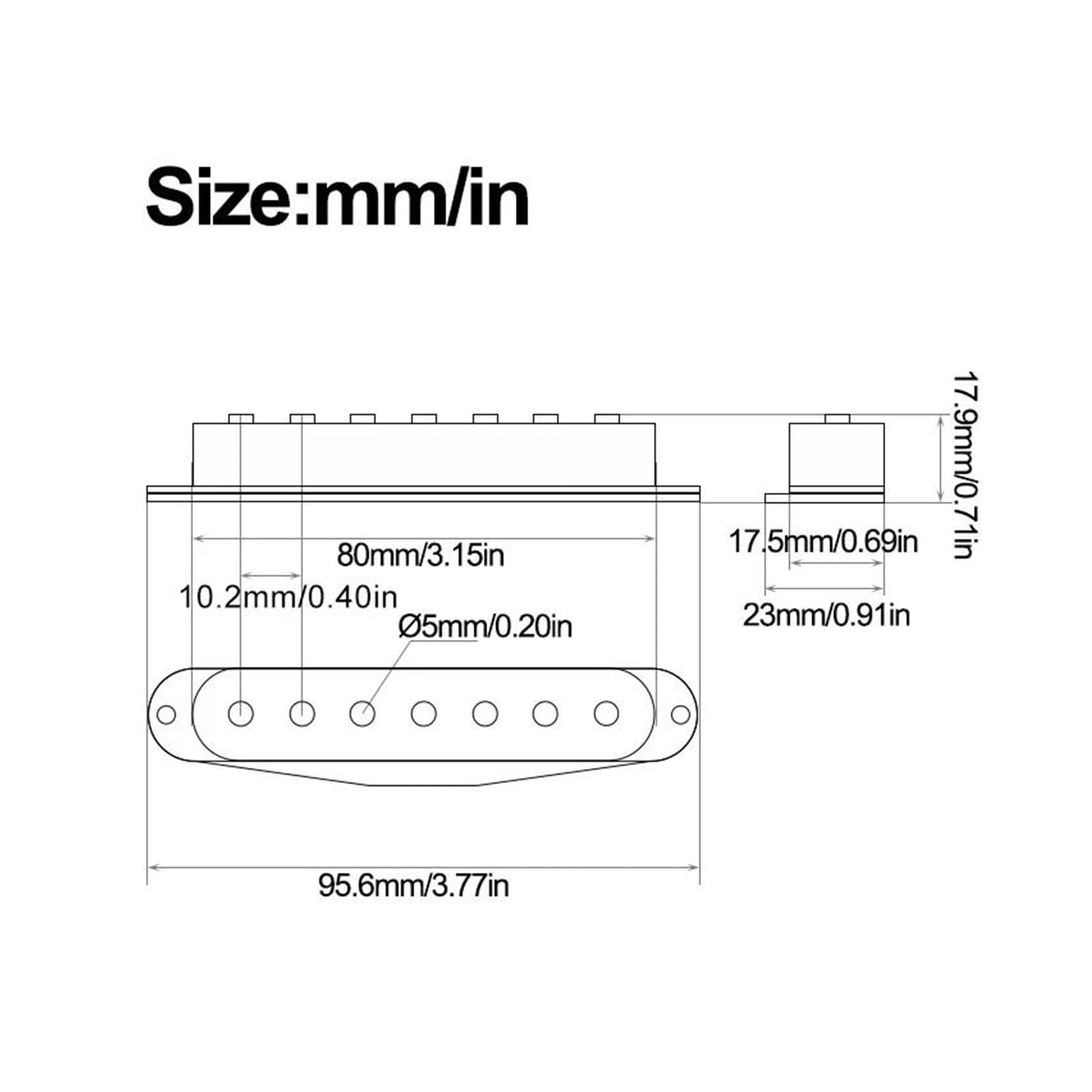 7 Saitiger Alnico 5 Professioneller Einsteiger E Gitarren Tonabnehmer 61.2 Mm Action Schwarz/Weiß(Black 1set)