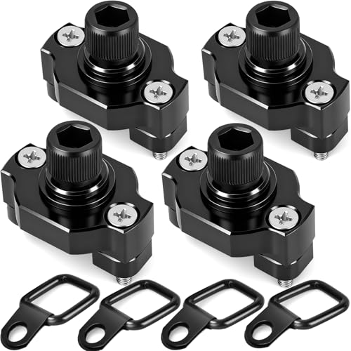 Drieaco UTV ATV Aluminum D Rings Tie Down Anchors for CFMOTO Cforce Zforce Uforce 1000 950 800 600 625 U10 Pro Accessories ATV Heavy Duty D Ring UTV Cargo Bed Rail Cleats Tie Down Anchor System 4PCS