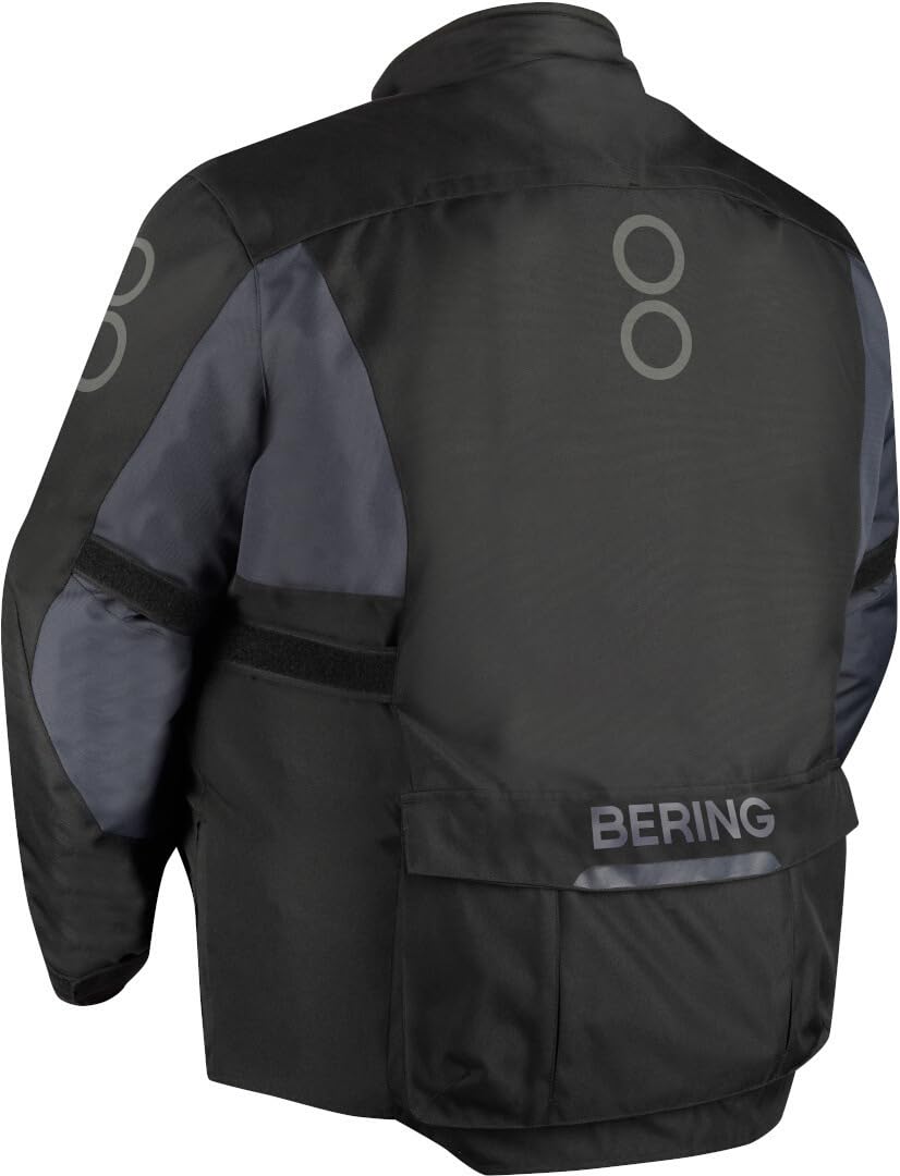 BERING Siberia King Size Veste textile de moto imperméable, noir/gris, W-5XL