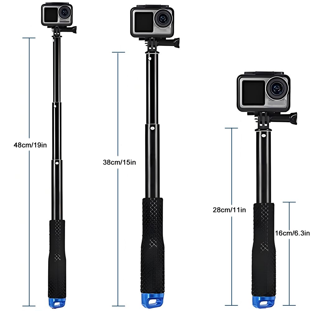 Voarge Teleskopowy kij do selfie 19" do GoPro/Insta360/X3/One i innych kamer Action Camera