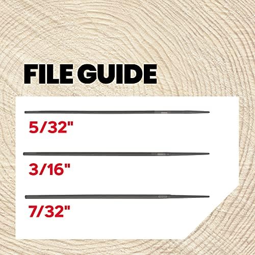 Oregon Universal Chainsaw Field 7pc Sharpening Kit - Includes 5/32", 3/16", and 7/32" Round Files, 6" Flat File, Handle, Filing Guide, and Travel Pouch (617067) - 3