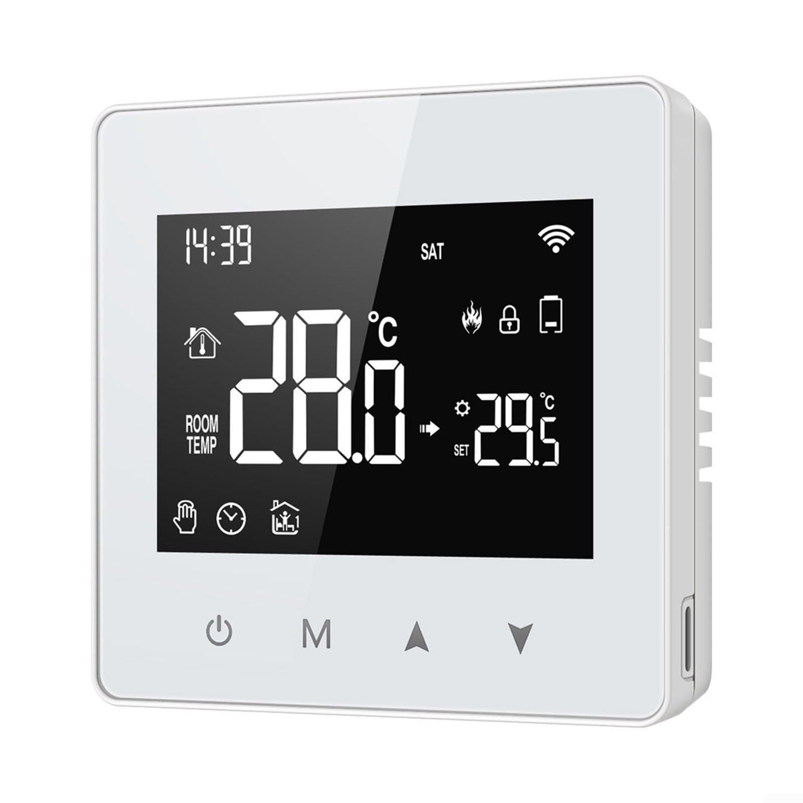 Smart Thermostat für Tuya, Smart WiFi Thermostat für ZigBee, Touchscreen-Thermostat angetrieben durch Batterie, Fußbodenheizungstemperaturregler, Thermostat fussbodenheizung
