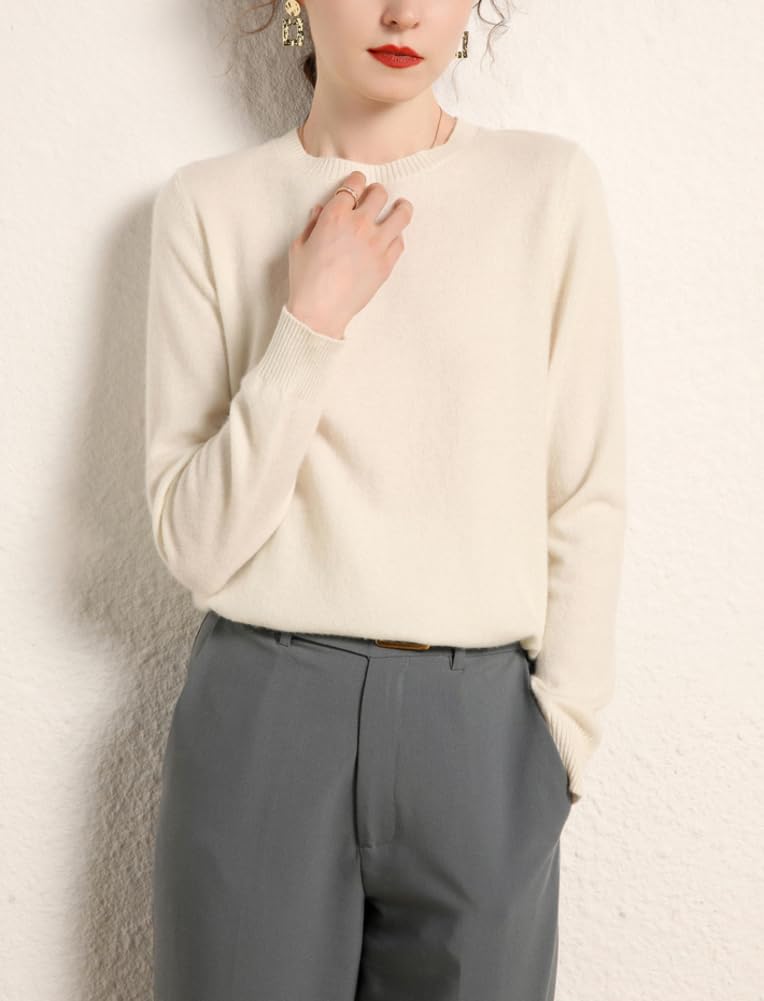 e-girl Pull Femme Col Rond Manches Longues Cachemire Laine,EU 34-42