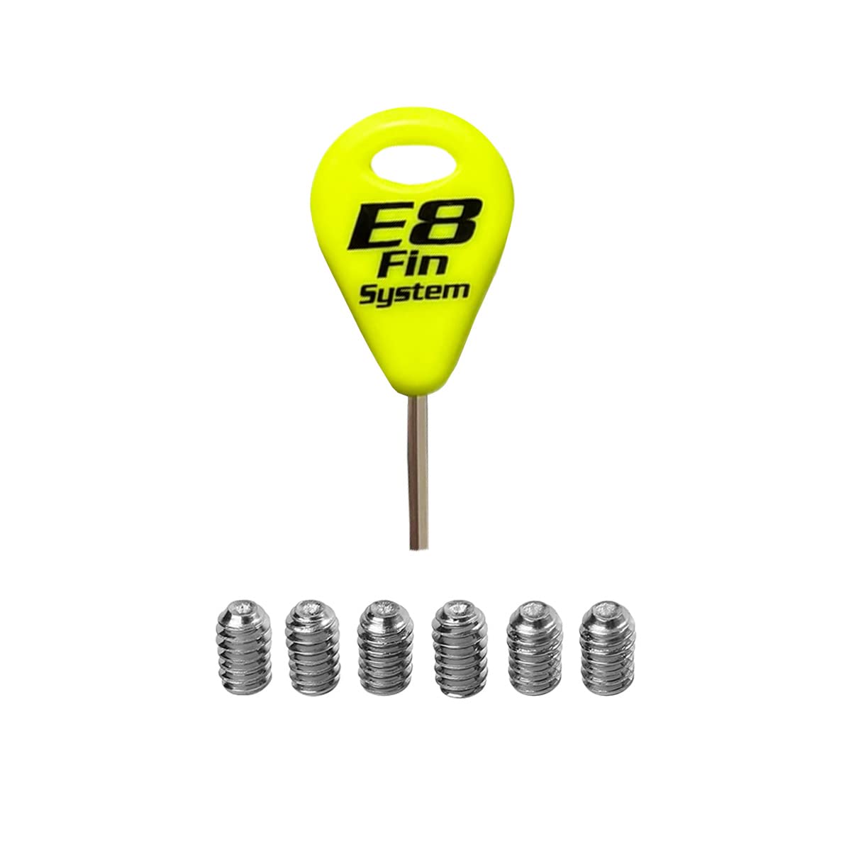 Confezione da 1 Chiave per Pinna da Surf e 6 Viti per Pinna in Acciaio Inox - Accessori per tavola da Surf - Chiavi di Ricambio per Chiglia - Tasto per Pinna da Surf
